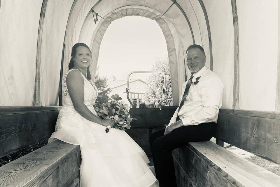 Bride and her dad ready