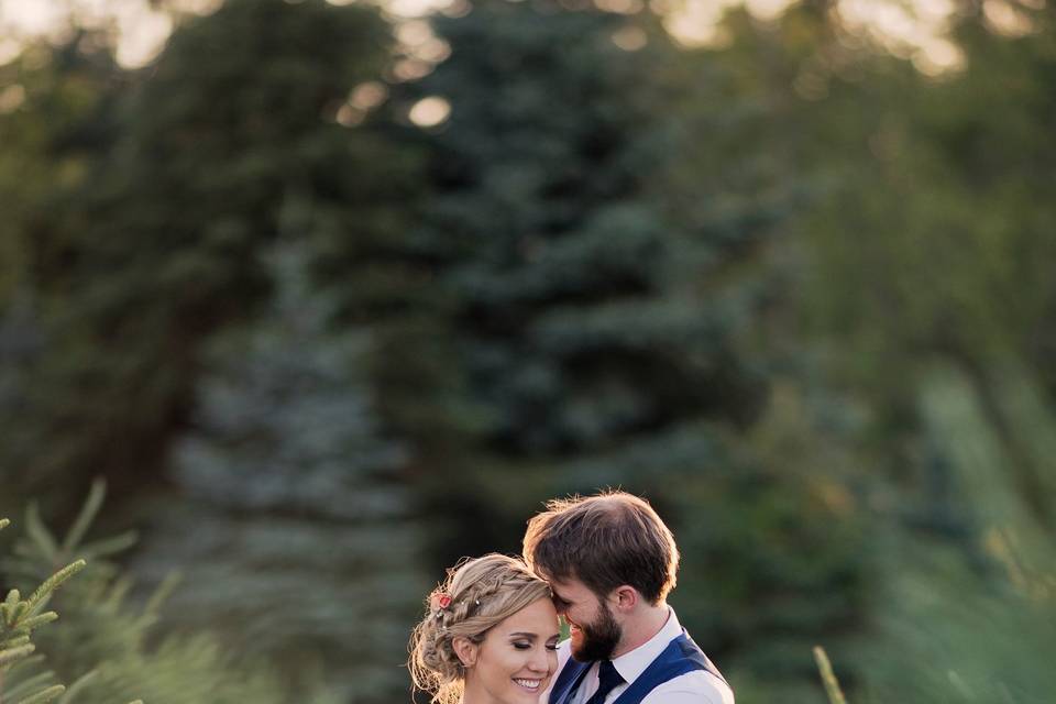 The bride and groom