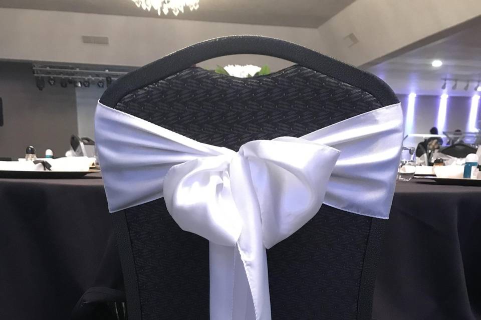 White satin sash