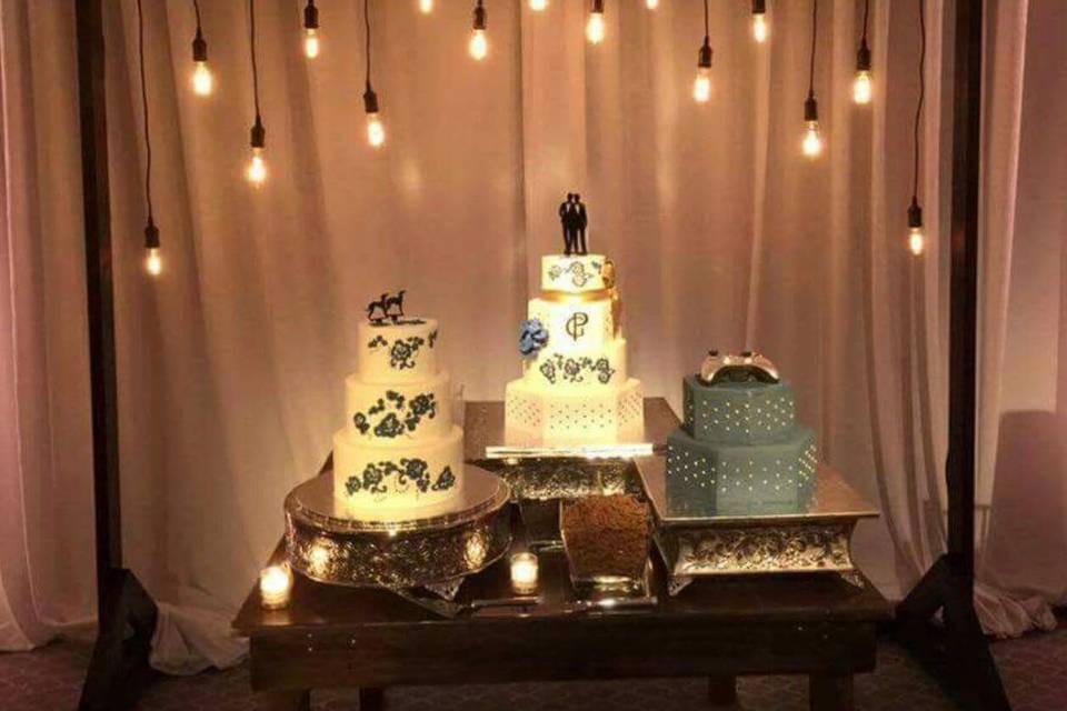 Not1,not2 but 3 wedding cakes