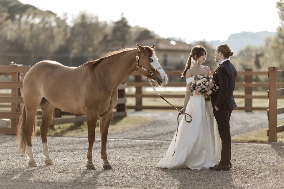 At the stables