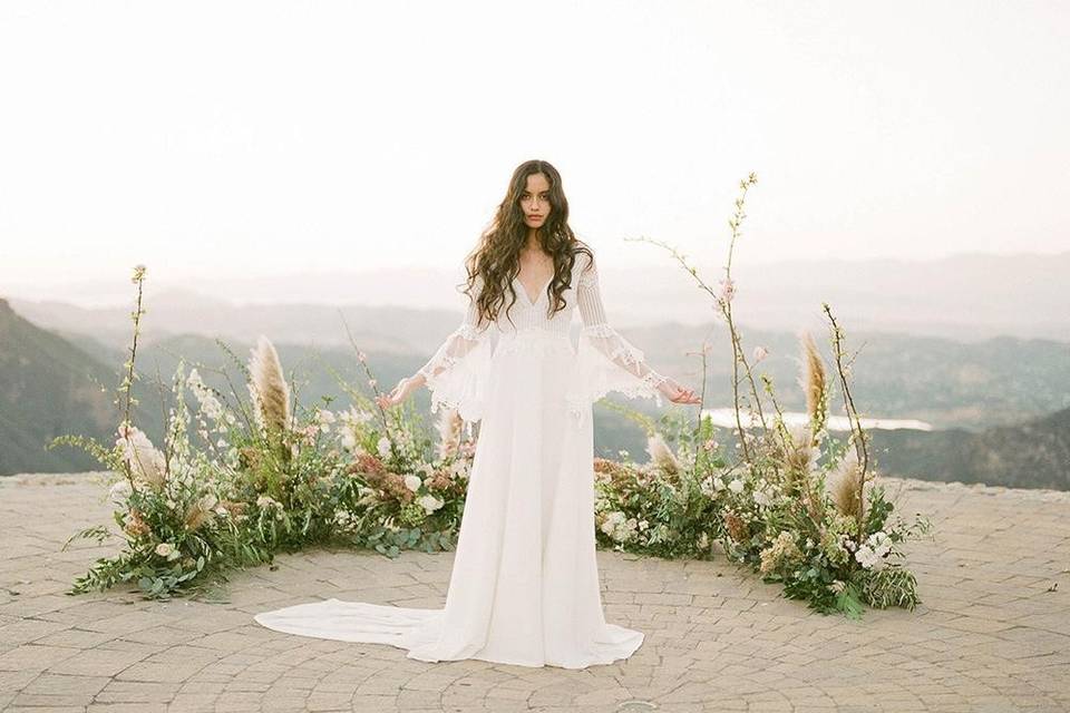 Long-sleeve gown
