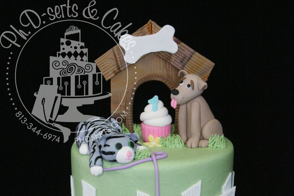 Pet-themed birthday cake