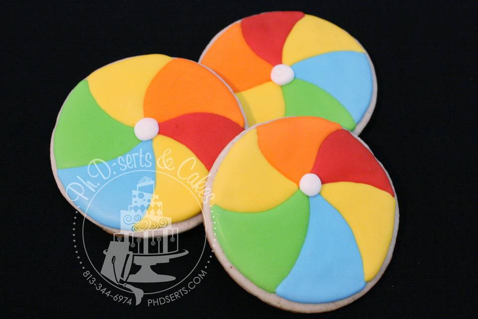 beach ball cookie favors