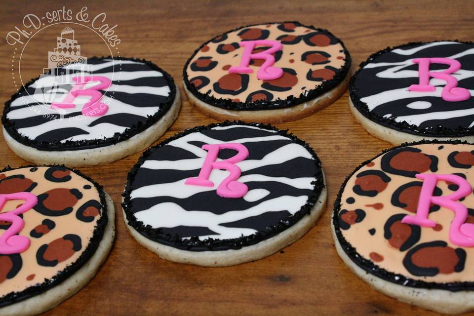 leopard and zebra print cookie favors