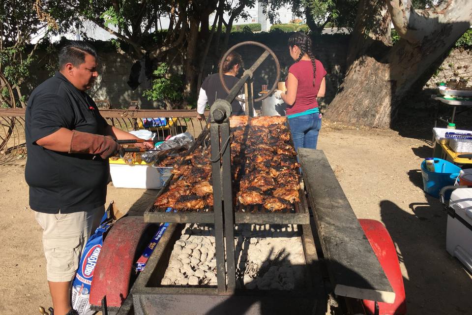 Barbecuing on site