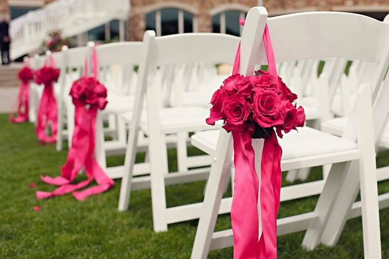 Outdoor wedding ceremony setting