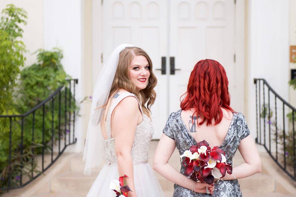 Bride and Bridesmaid