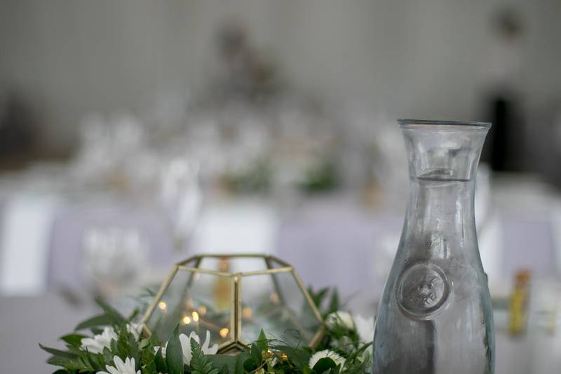 Table setup with centerpiece