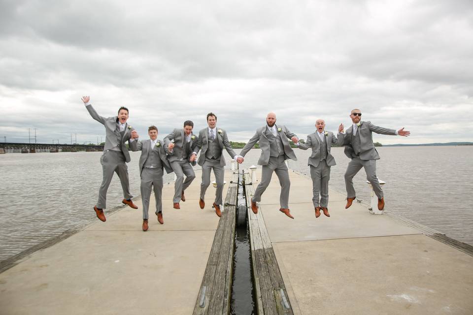 The groom with his groomsmen