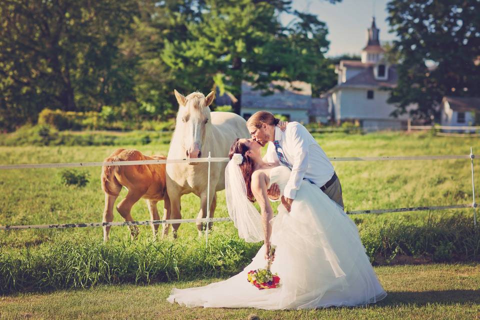 A couple on the farm