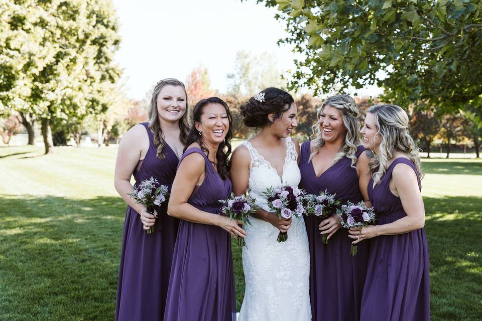 Bride with her girls