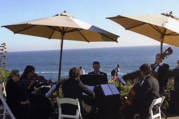 Our sextet playing for a wedding ceremony & cocktail reception at the Montage Resort in Laguna Beach, California.