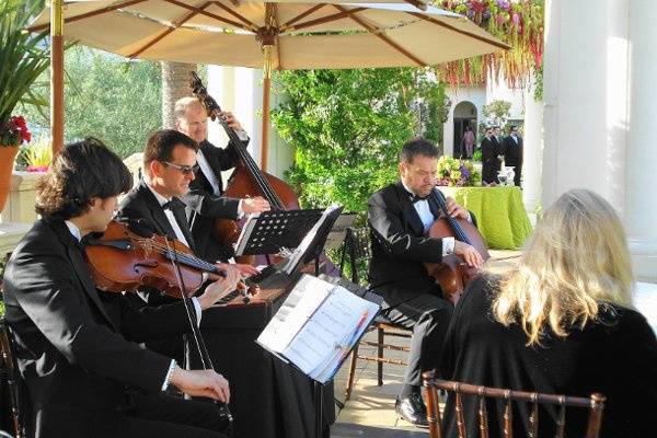 Our quintet playing for a wedding ceremony & cocktail reception at the St. Regis Resort in Monarch Beach, California.