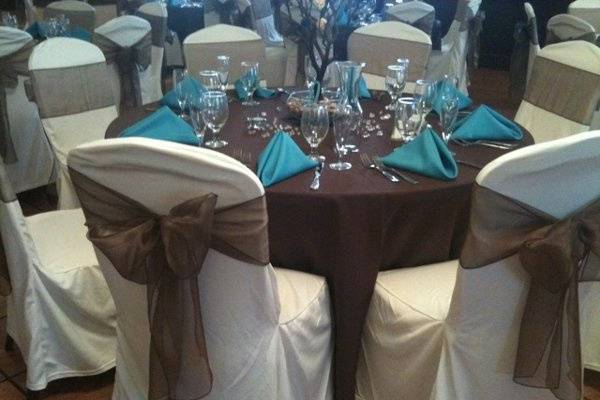 Table setup with centerpiece
