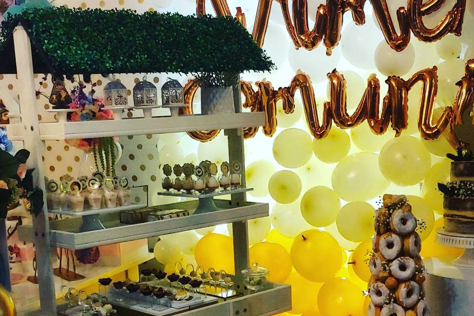 Decorated desserts cart