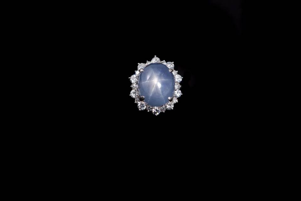 Star Sapphire & Diamond Ring