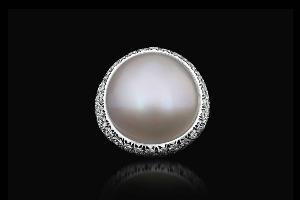 Pearl Engagement Ring