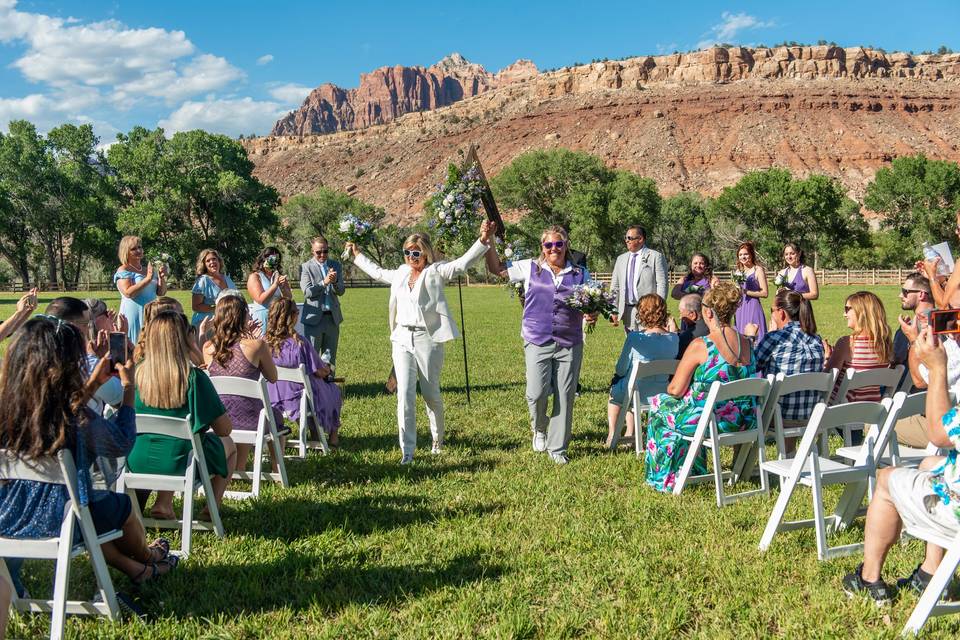 Outdoor ceremony at the Oasis