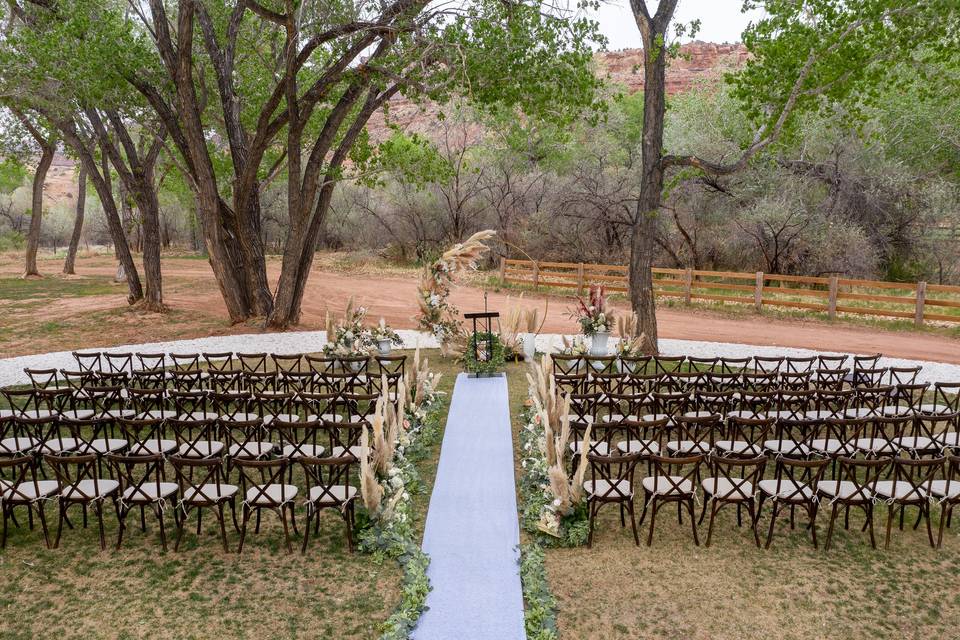 Ceremony at the end of Garden