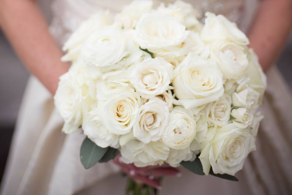 Bride and bouquet