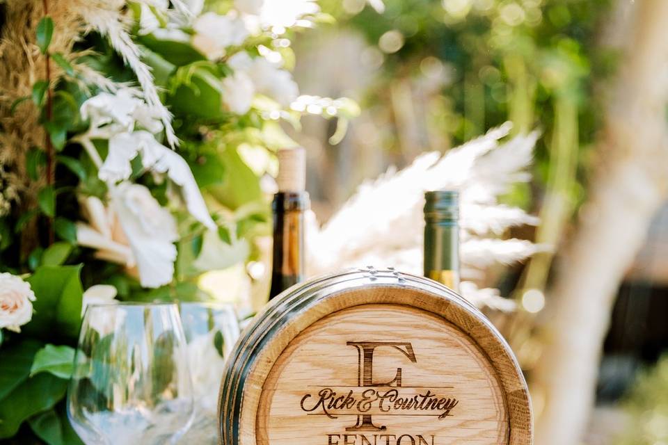Custom wine barrel for wedding