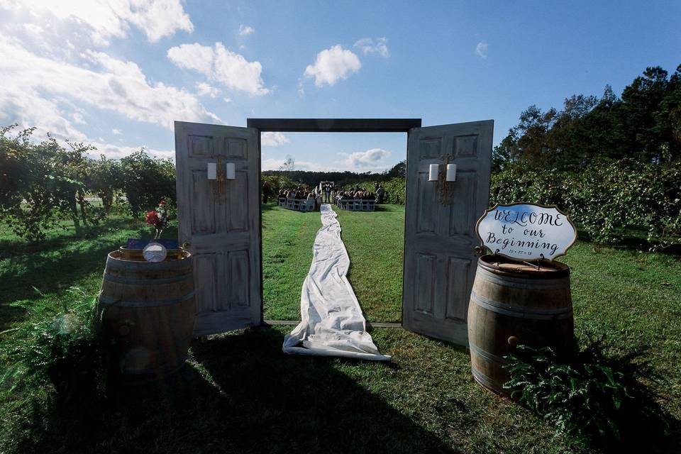 Vineyard double door entrance