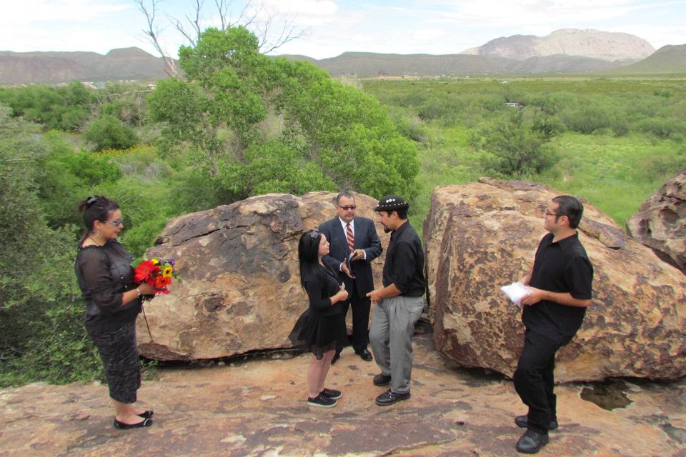 Outdoor wedding ceremony