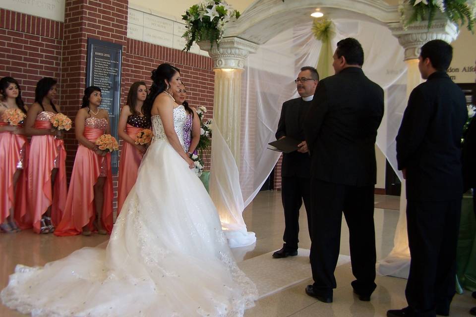 Indoor wedding ceremony