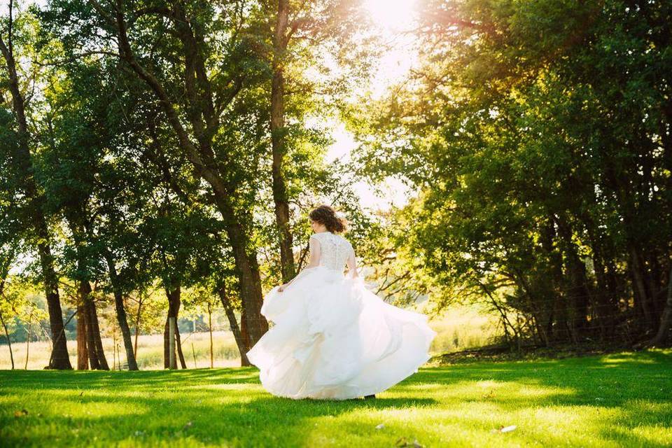 Bride twirling