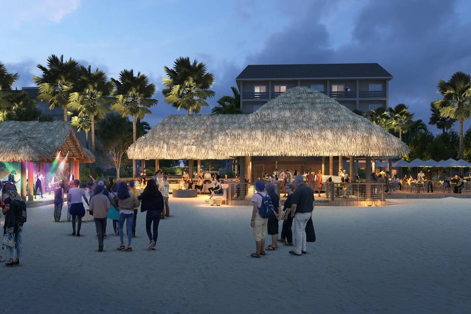 Evening Tiki Hut