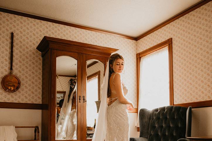 Bride getting ready