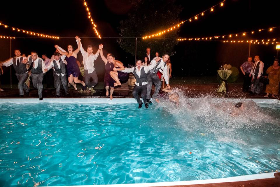 Jumping in the pool