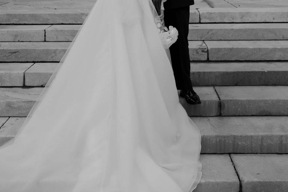 B&W Bride and Groom