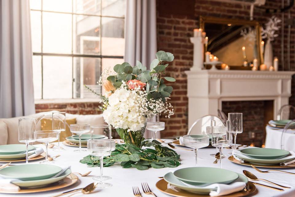 Sage Green Table Setting