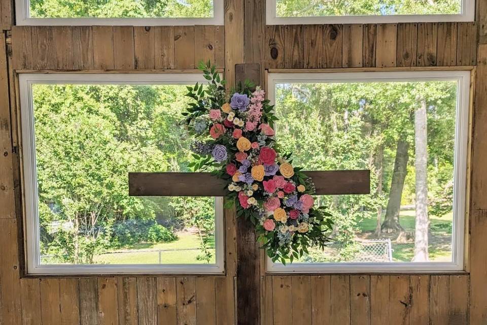 The Cross w/ colorful florals