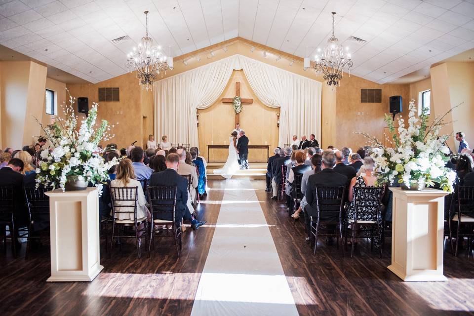 Indoor chapel ceremony