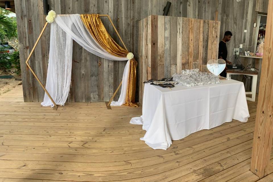 Photo and guest book area