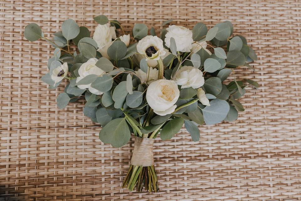 Eucalyptus & white bouquet