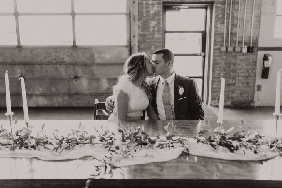 Black and white photo of coupl