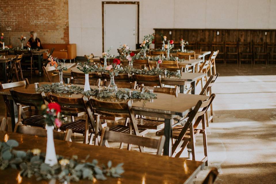 Decorated table and chairs