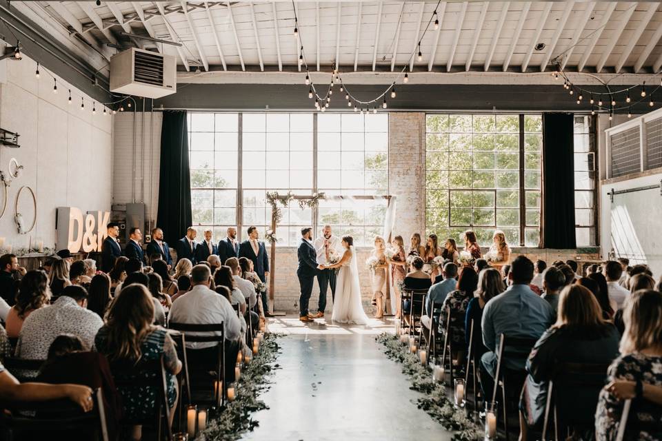 Ceremony with guests seated