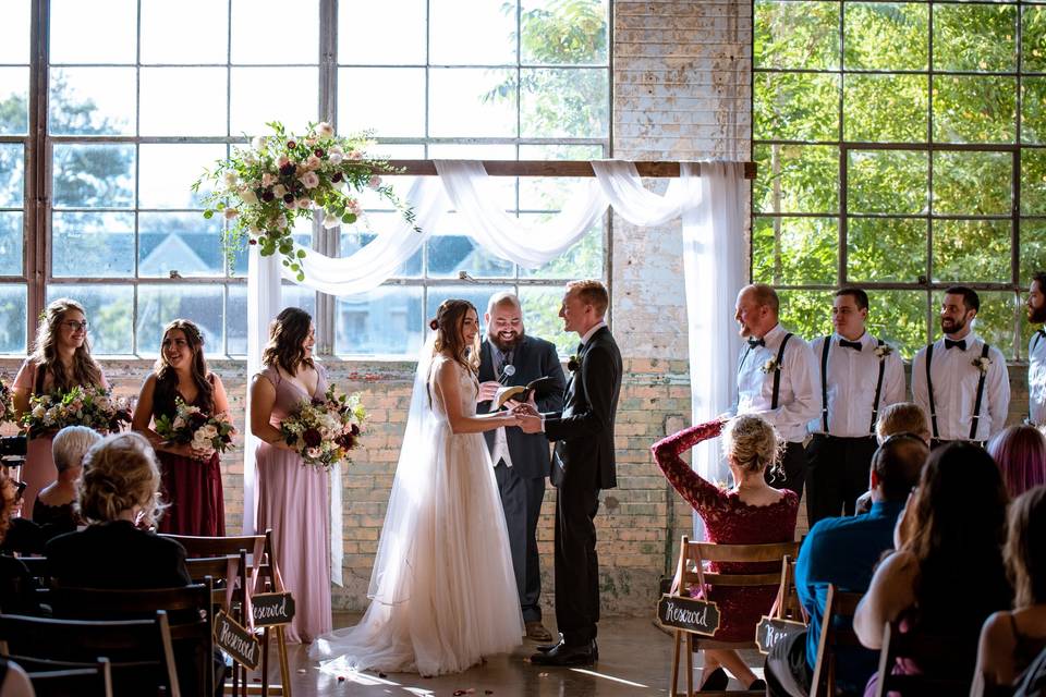 Ceremonty with decorated arch