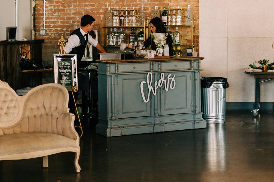 Bar set up and ready to serve