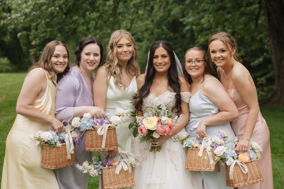 Bride and bridesmaids