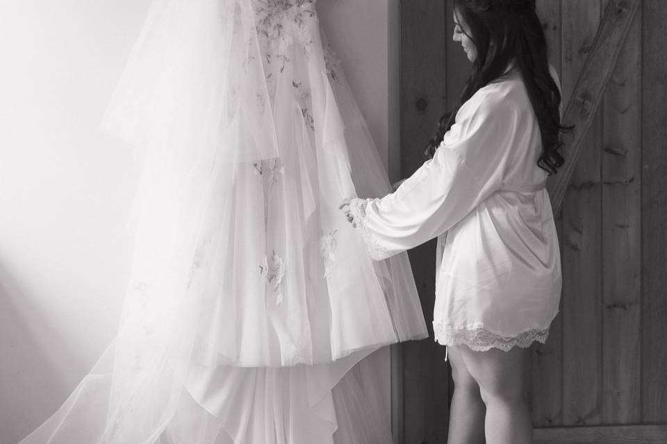 Bride getting ready