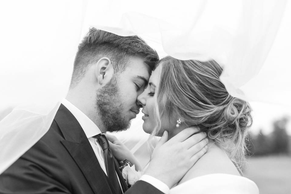 Classic bride and groom