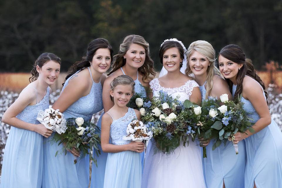 Bride with Bridemaids