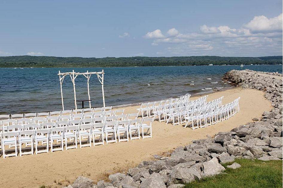 Beach ceremony setup