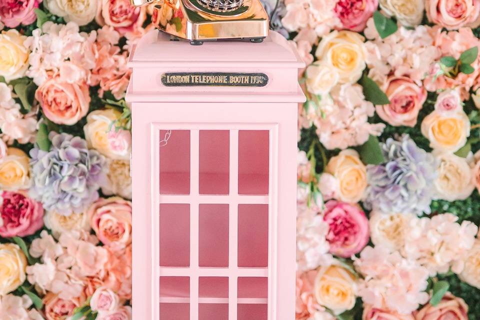 Pink Telephone Booth Display